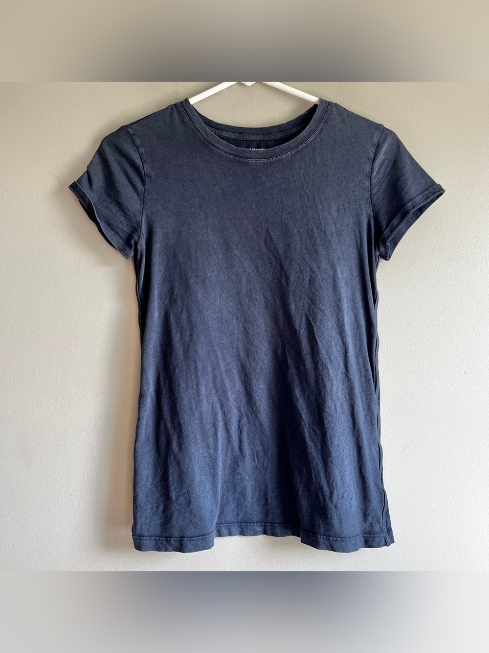 Athleta organic daily tee womens XS cotton blue short sleeve crew lightweight